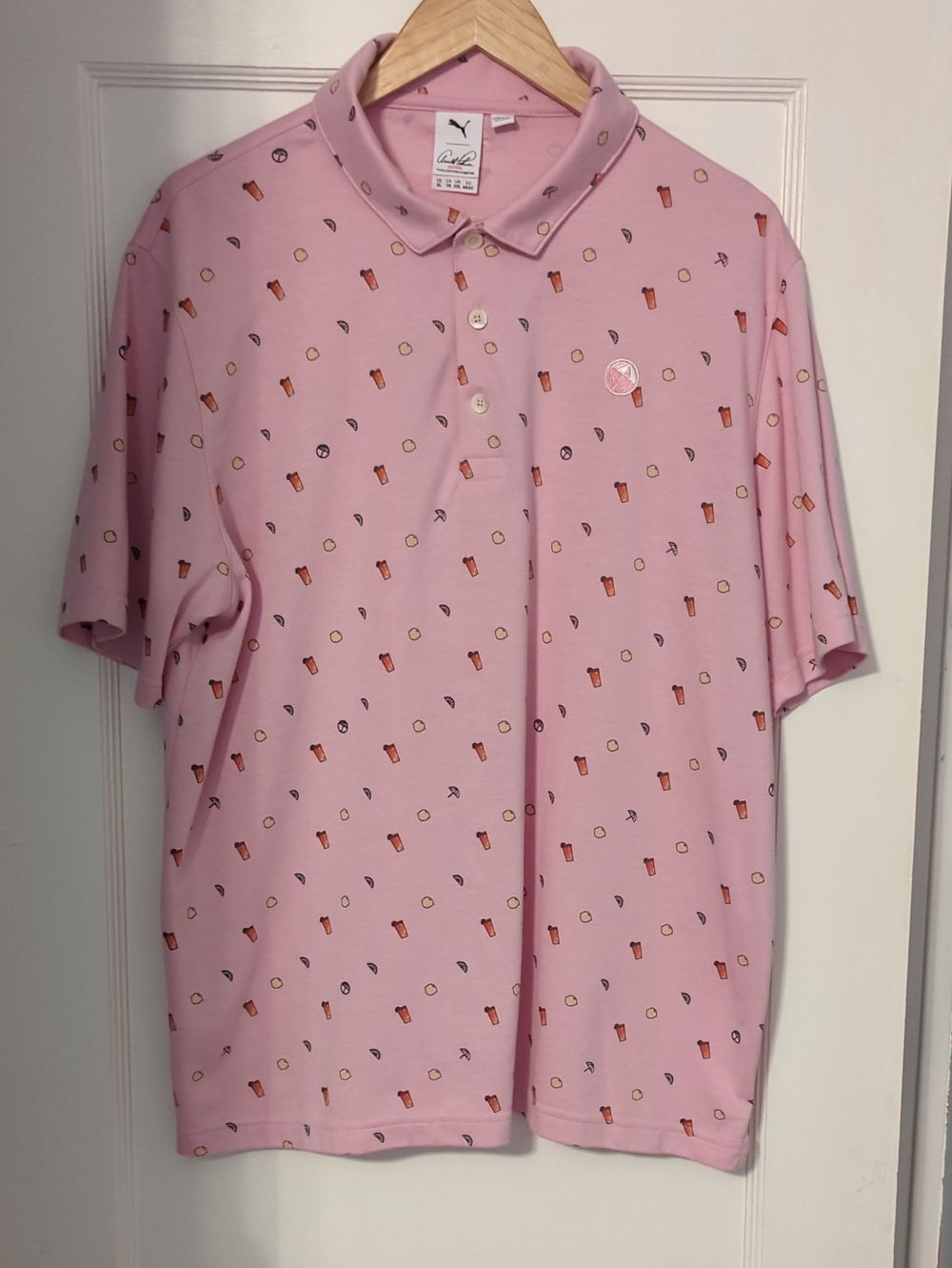 Puma Men’s Light Pink Polo with Tiny Print